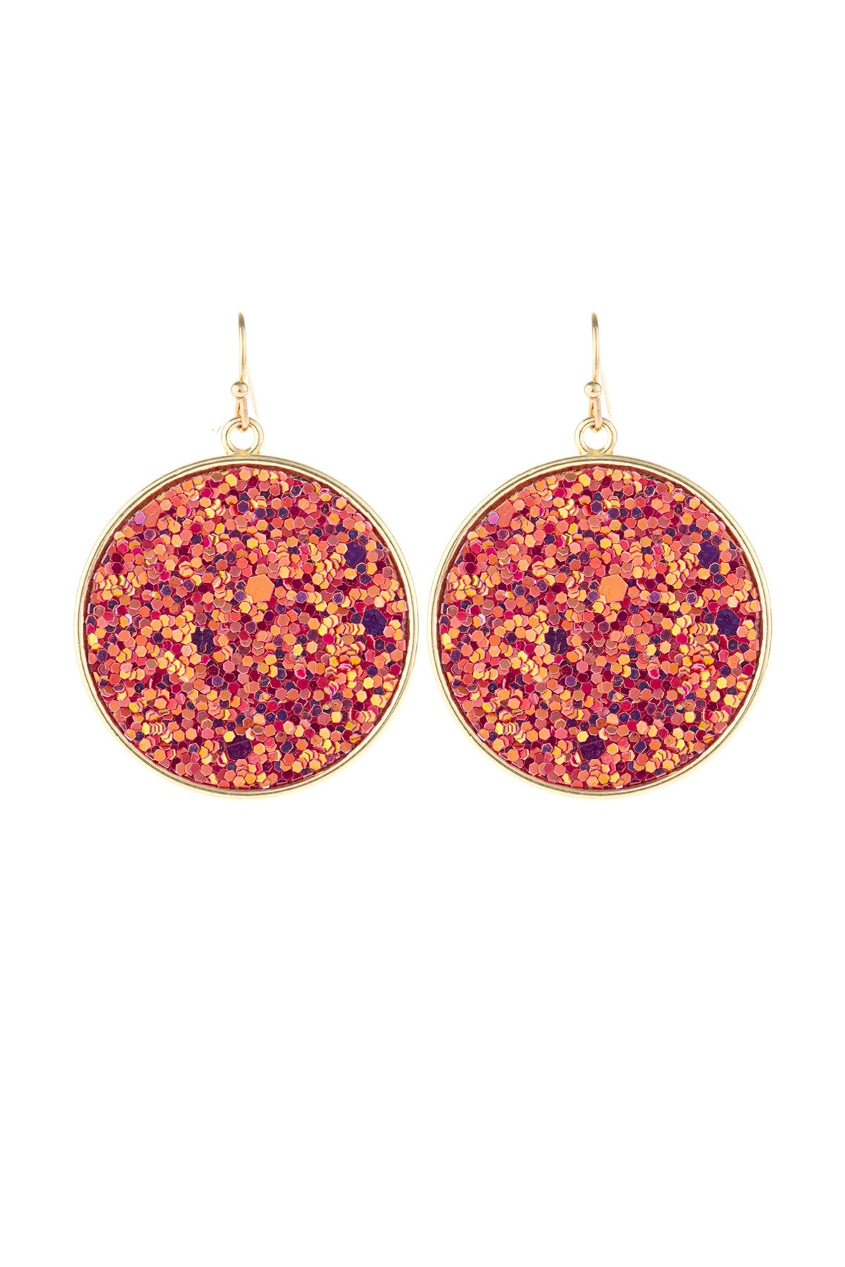 Hde3063 - Disc Sequin Leather Drop Earrings