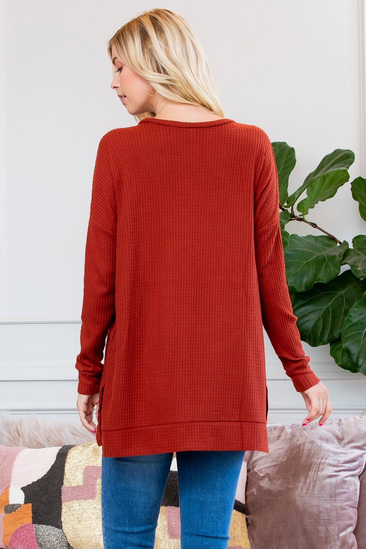 Brushed Thermal Waffle Sweater