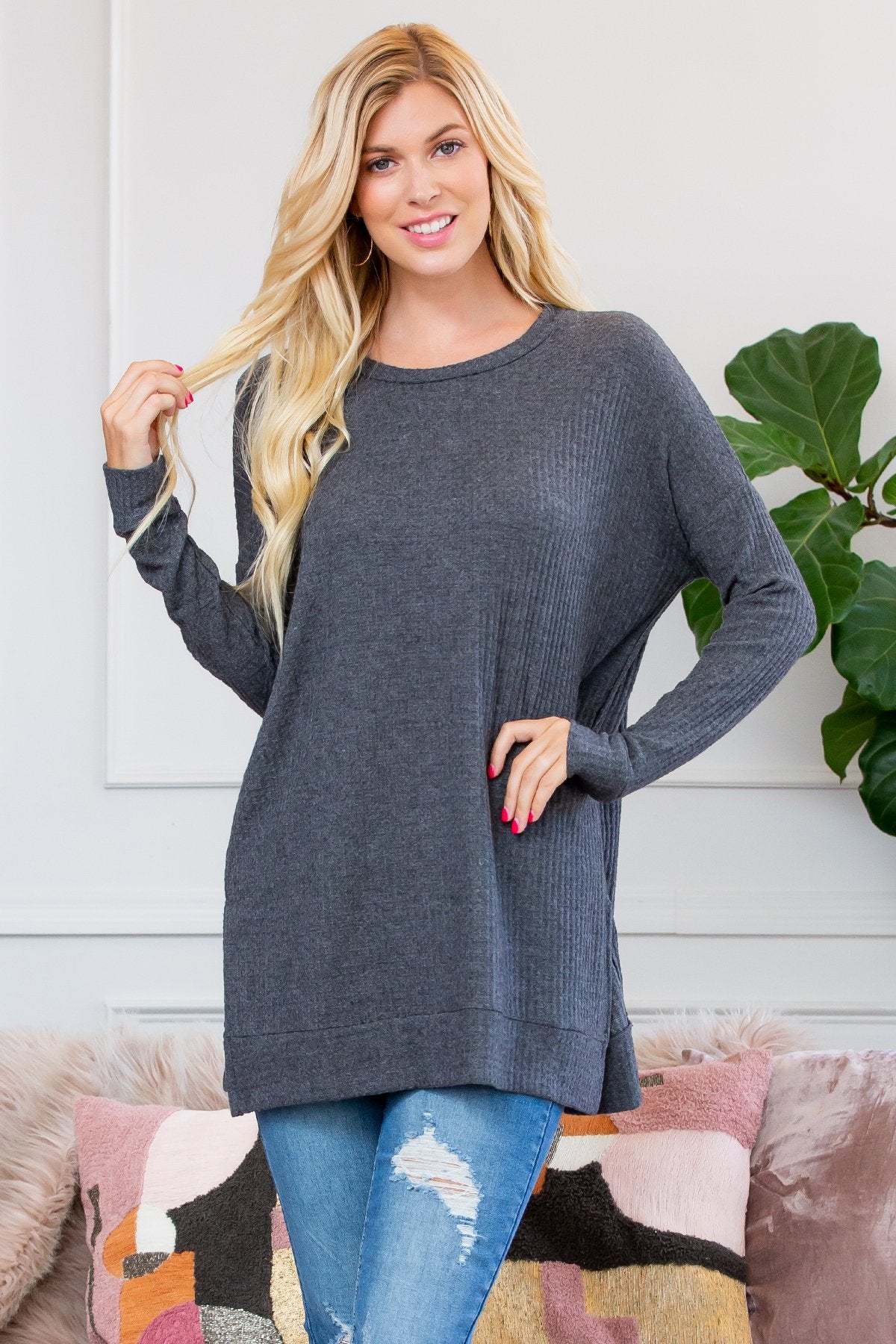 Brushed Thermal Waffle Sweater