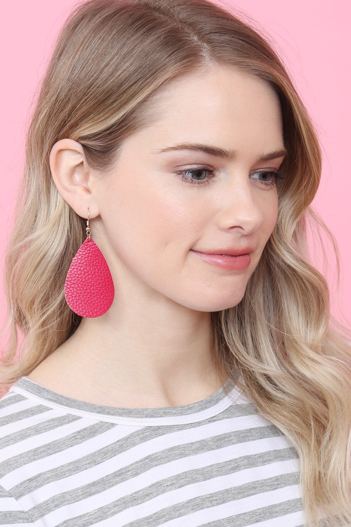 Teardrop Leather Earrings