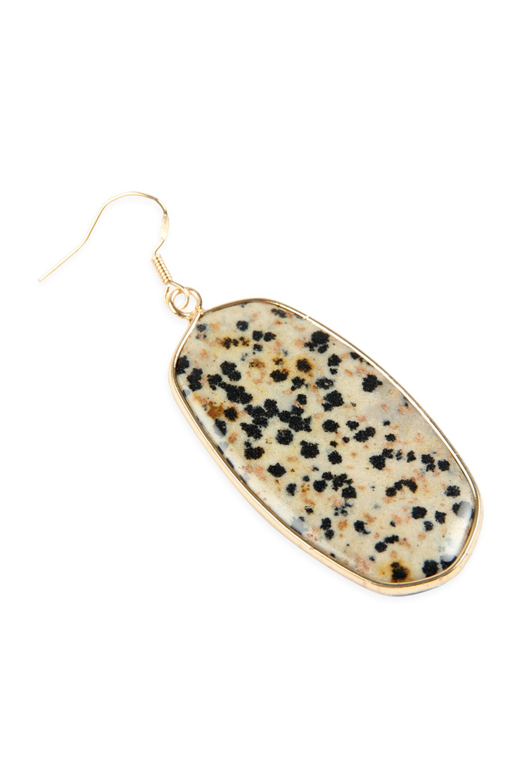 Hde1815 - Natural Oval Stone Earrings