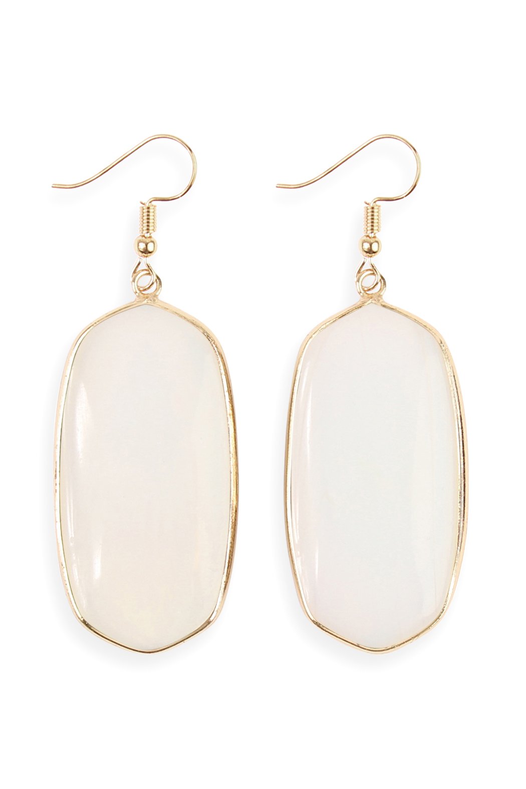 Hde1815 - Natural Oval Stone Earrings