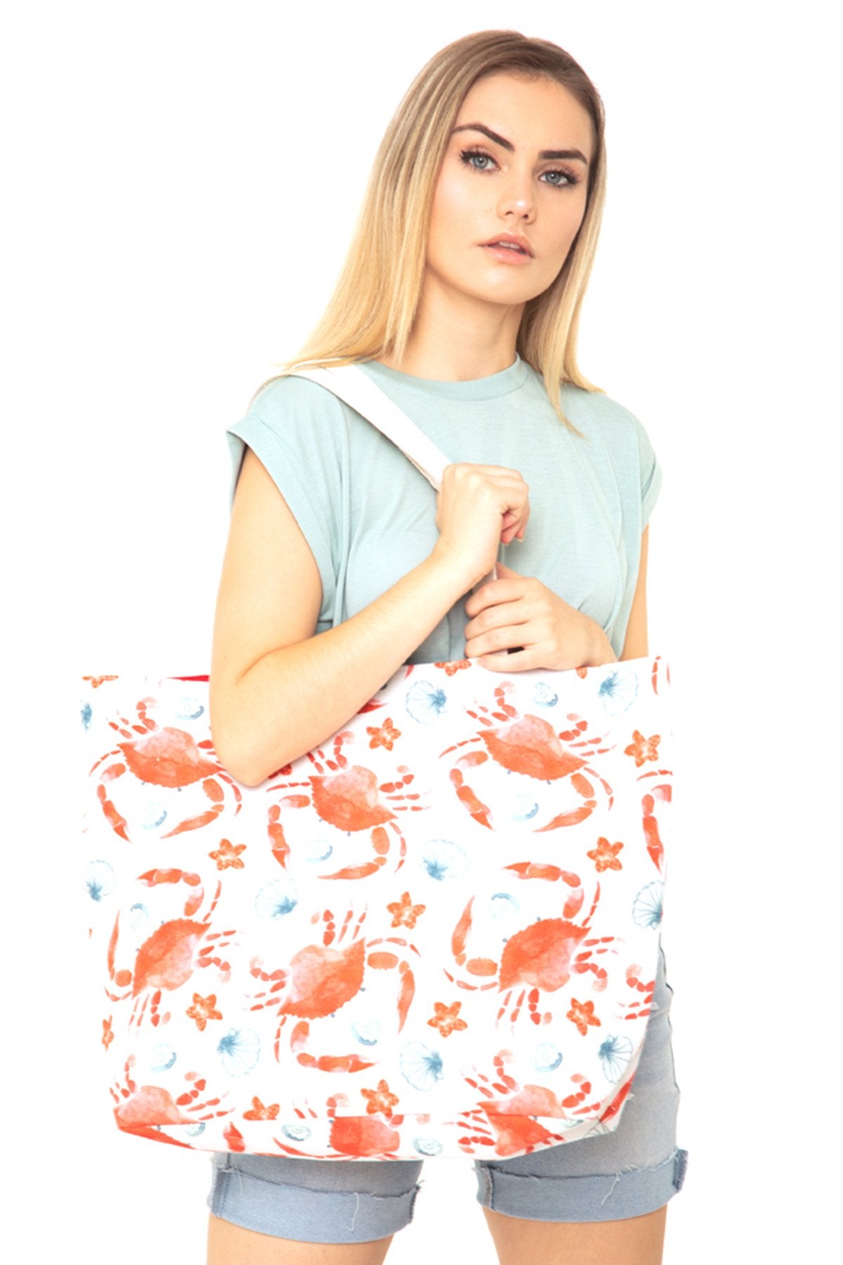 Mb0123 - Crab Water Color Tote Bag