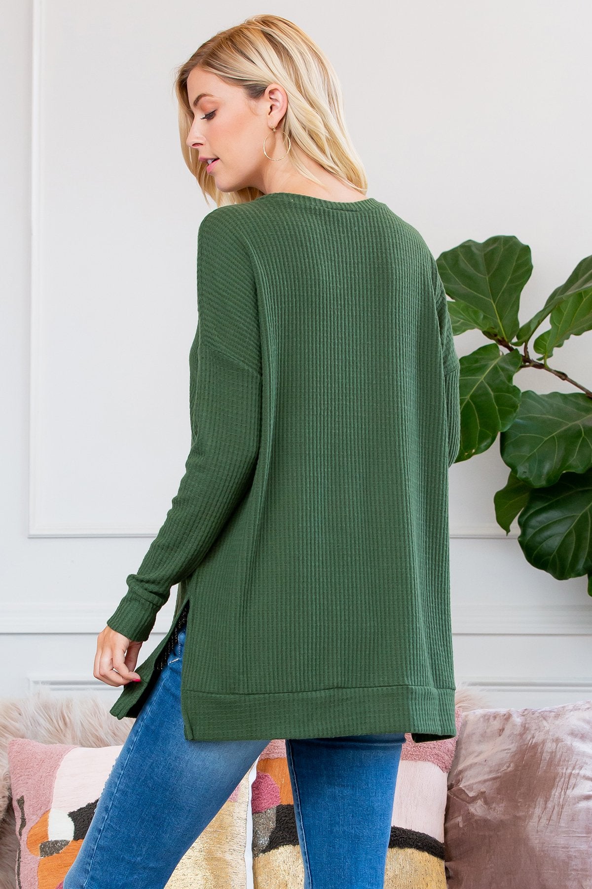 Brushed Thermal Waffle Sweater