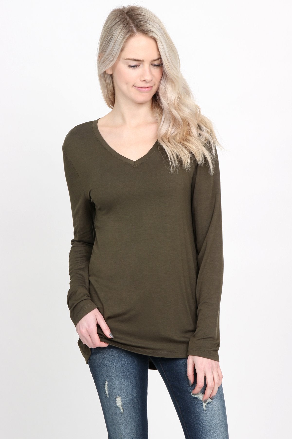 Premium Long Sleeved V-Neck Top