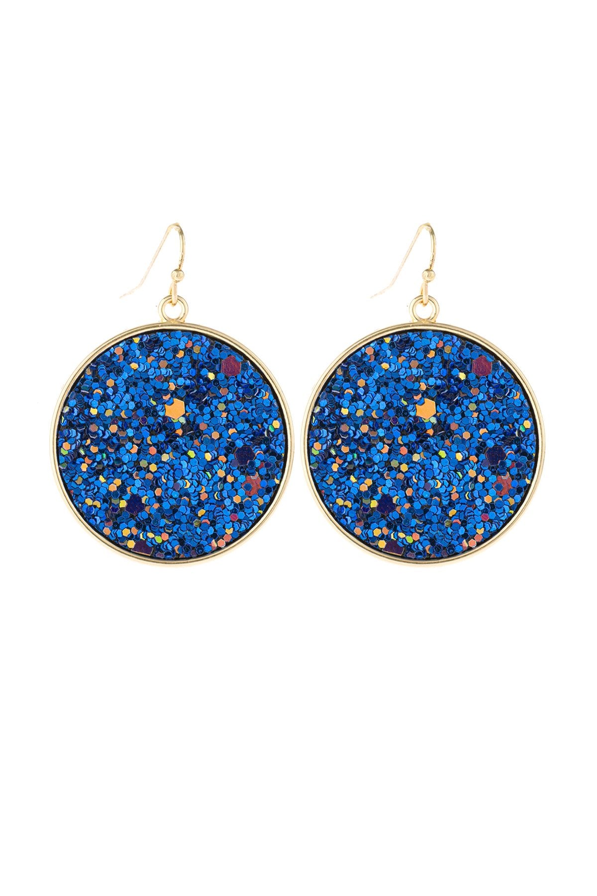 Hde3063 - Disc Sequin Leather Drop Earrings