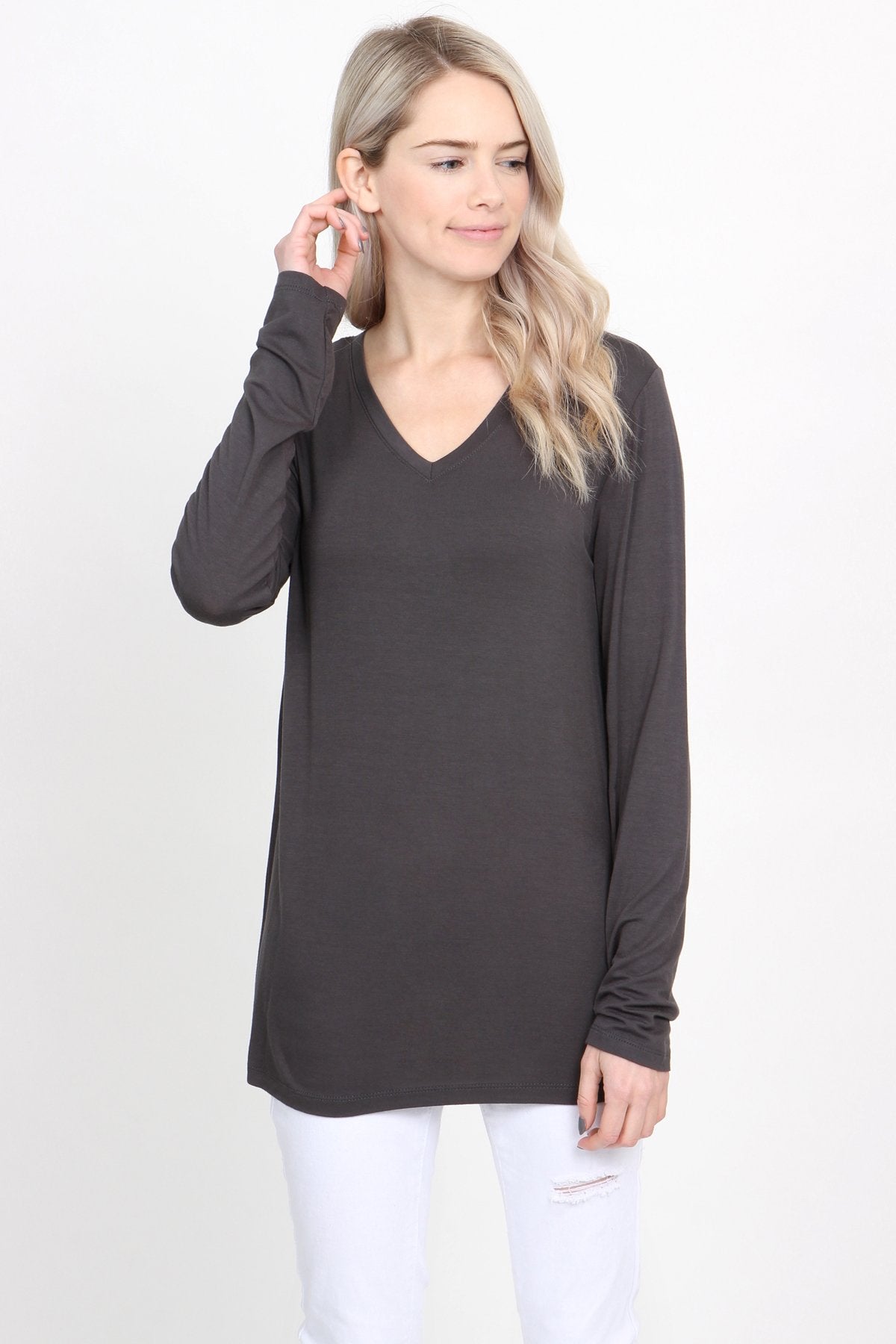 Premium Long Sleeved V-Neck Top