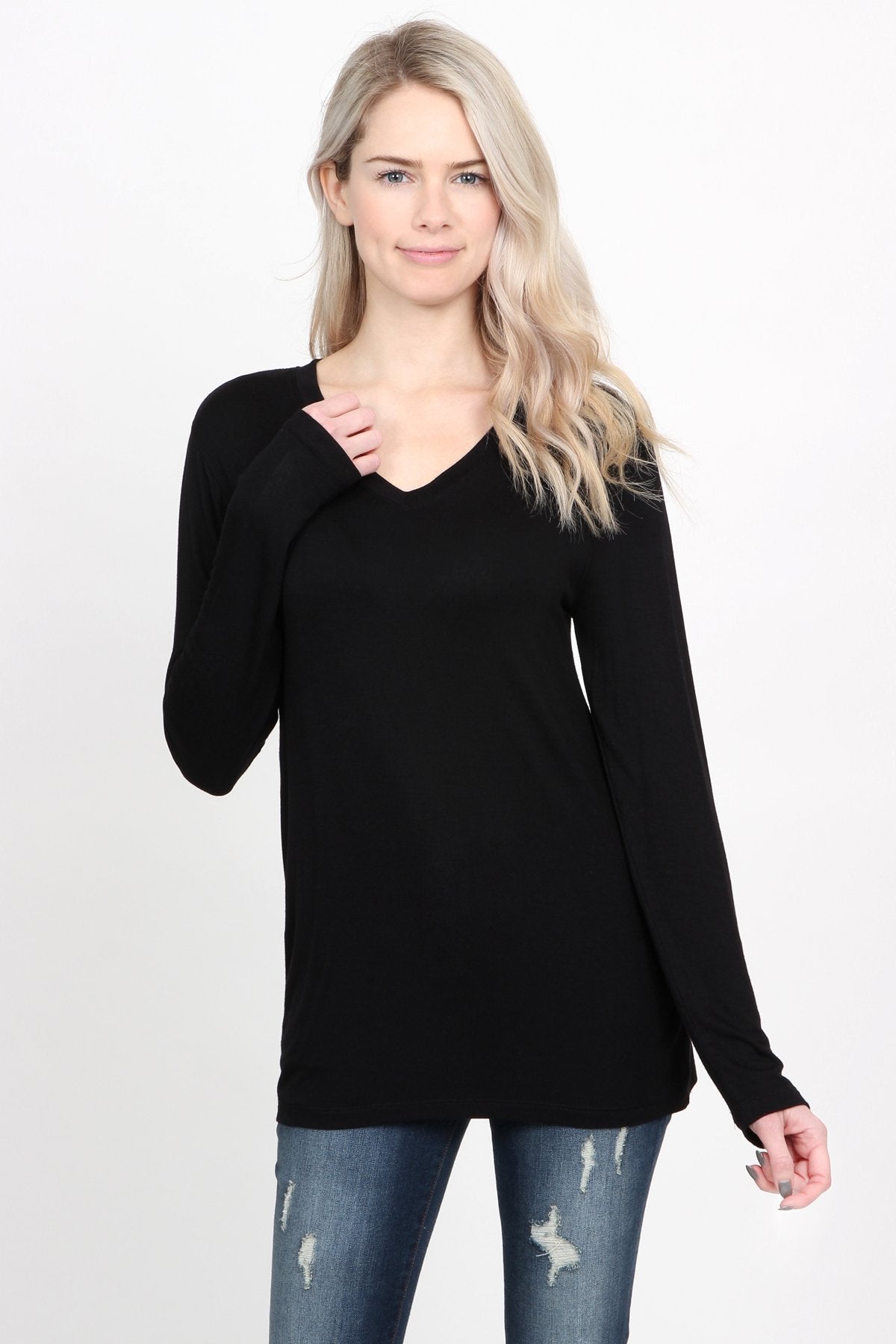 Premium Long Sleeved V-Neck Top