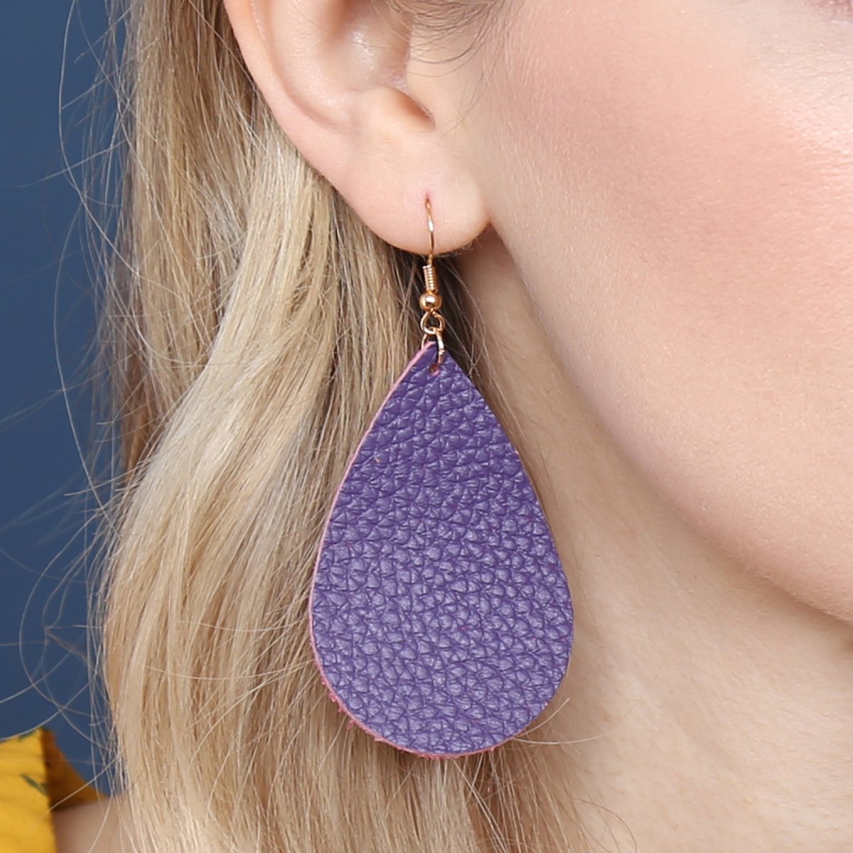 Teardrop Leather Earrings