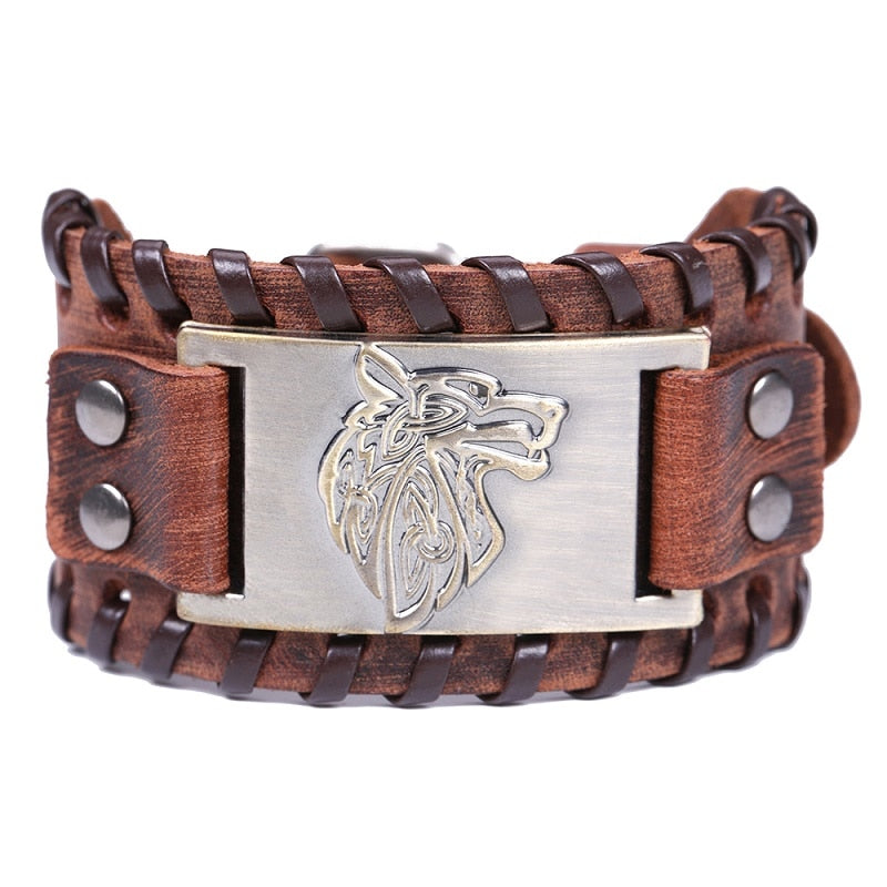 Viking Wolf's Face Bracelet