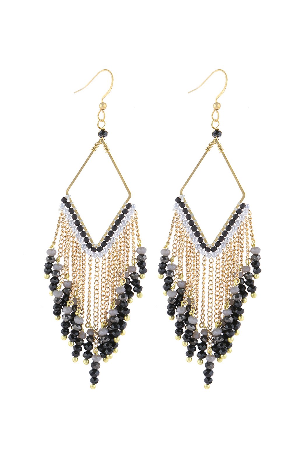 Hde3047 - Dangle Beaded Earrings