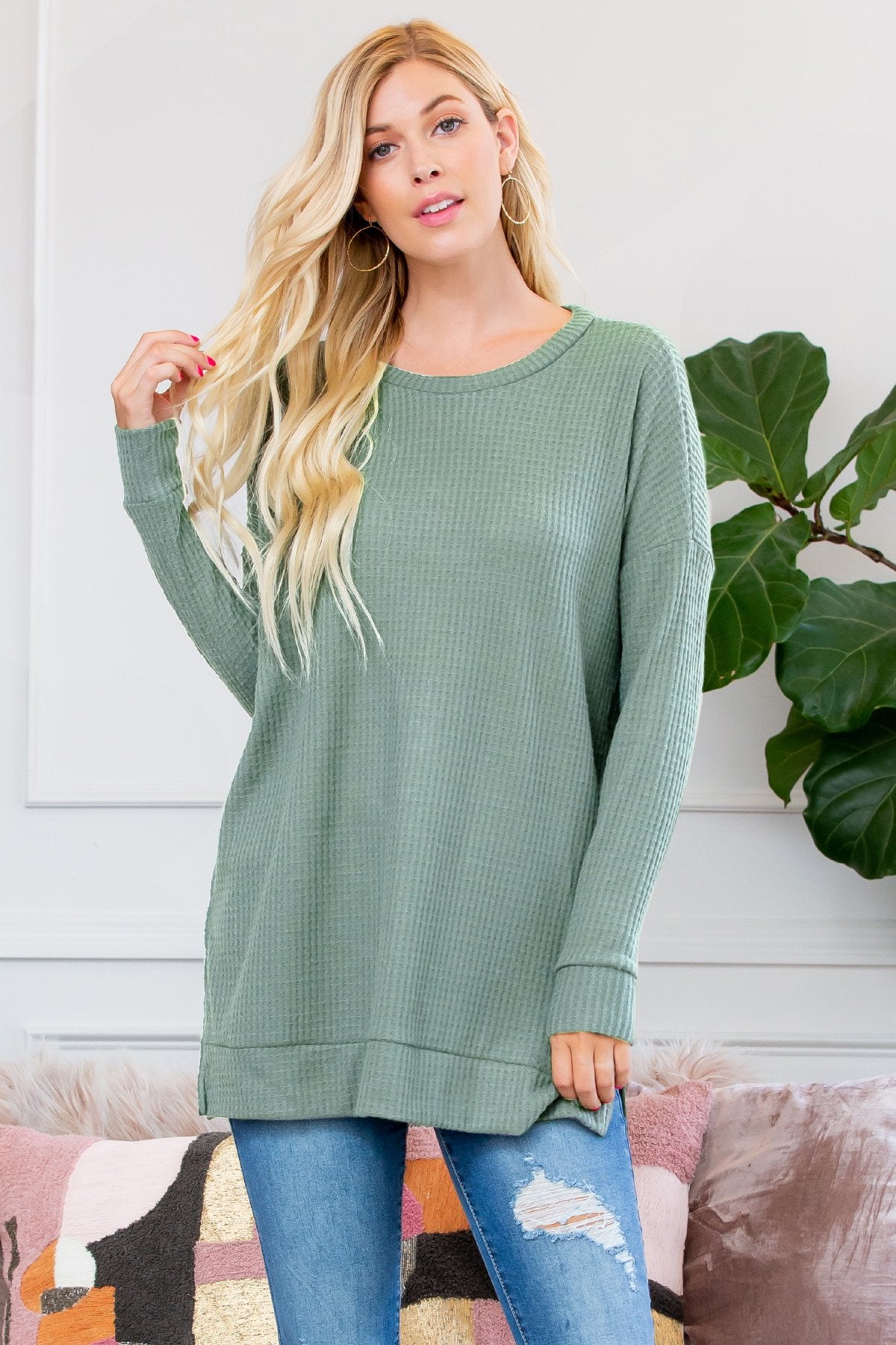 Brushed Thermal Waffle Sweater