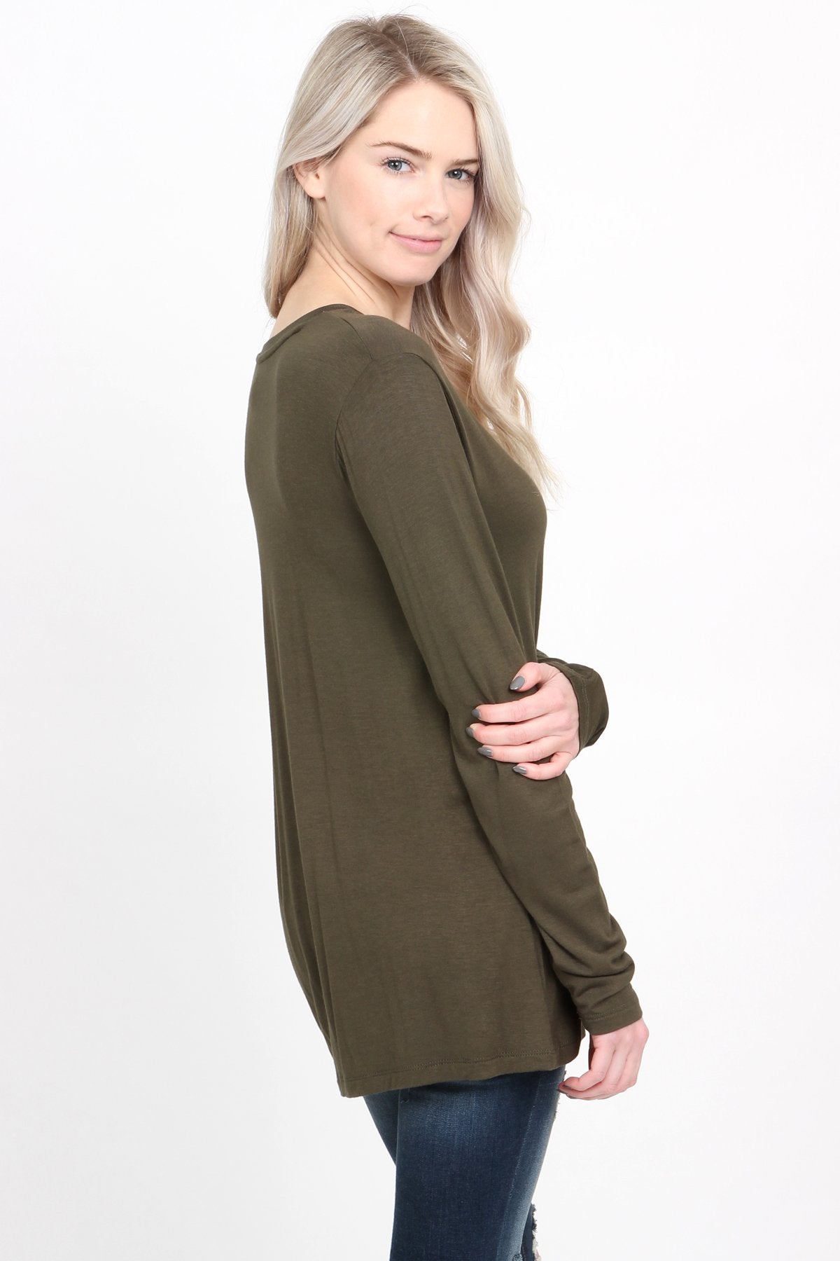 Premium Long Sleeved V-Neck Top