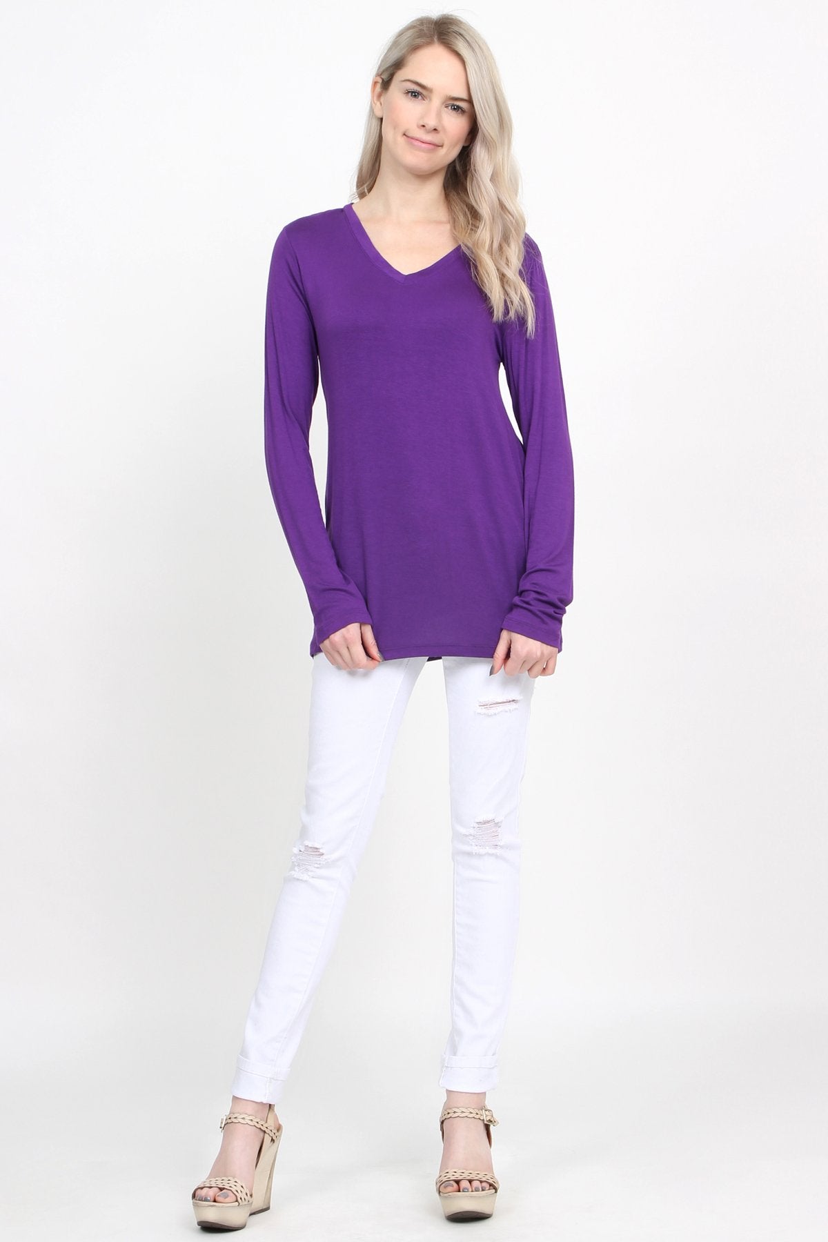 Premium Long Sleeved V-Neck Top